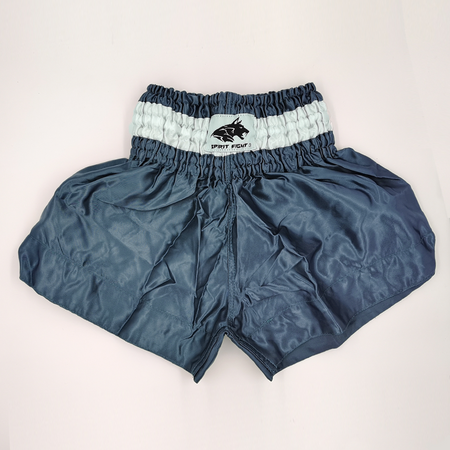 Short boxe brodé bleu Spirit Fight